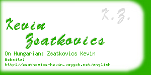 kevin zsatkovics business card